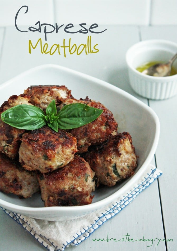 caprese meatballs low carb and gluten free