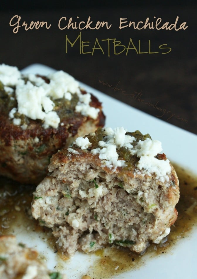 green chicken enchilada meatballs - low carb and gluten free