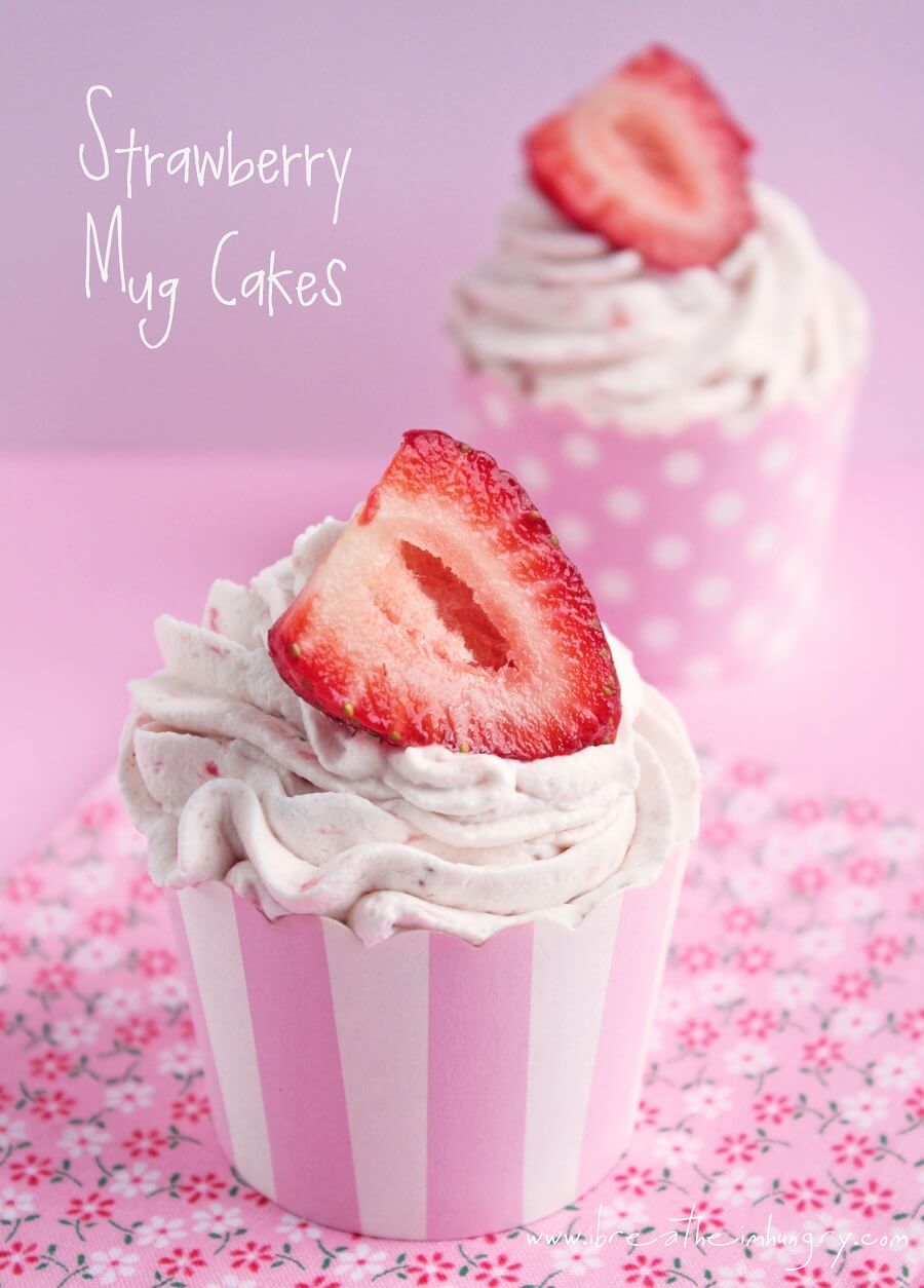 Strawberry Mug Cakes low carb and gluten free