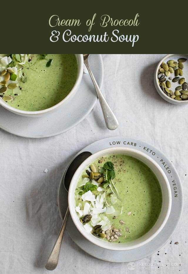 Cream of broccoli and coconut soup