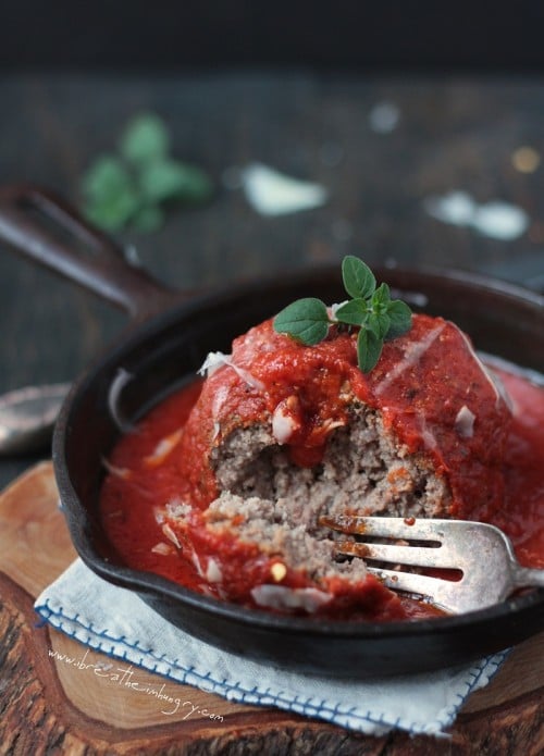 giant italian meatball recipe low carb and gluten free by mellissa sevigny