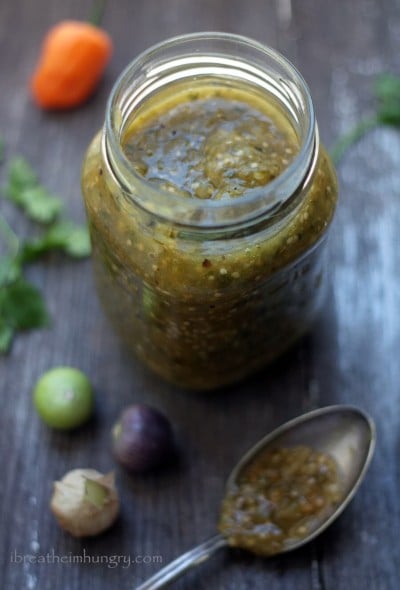 low carb spicy salsa verde from ibreatheimhungry.com