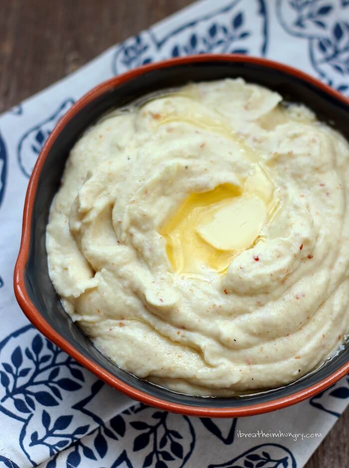 low carb cauliflower puree recipe from I Breathe Im Hungry