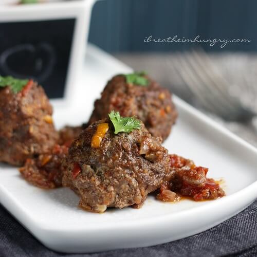 A low carb and gluten free meatball recipe from I Breathe Im Hungry