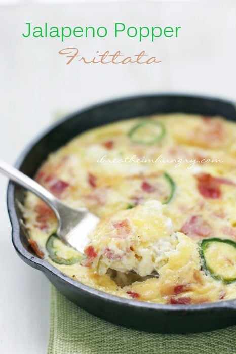 A low carb and gluten free jalapeno popper frittata recipe from I Breathe Im Hungry