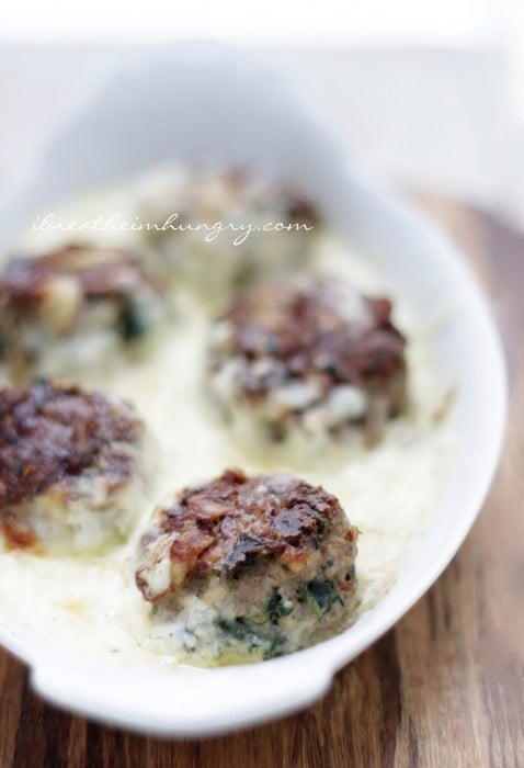 A low carb and gluten free meatball recipe from I Breathe Im Hungry