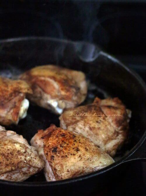 low carb chicken thigh recipe from Mellissa Sevigny of I Breathe Im Hungry