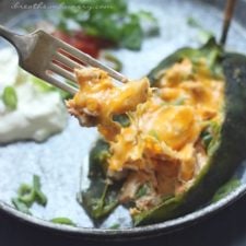 Cheesy Chicken Stuffed Poblanos – Low Carb and Gluten Free