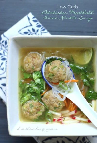 A low carb Asian inspired Meatball recipe from Mellissa Sevigny of I Breathe Im Hungry