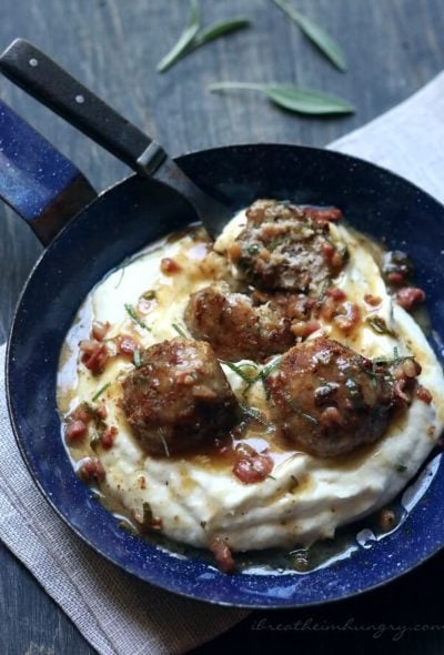 A low carb and Atkins diet friendly meatball recipe from Mellissa Sevigny of I Breathe Im Hungry