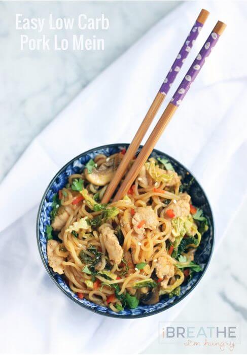 Easy Low Carb Pork Lo Mein - a gluten free, keto, lchf, and Atkins friendly recipe from I Breathe Im Hungry