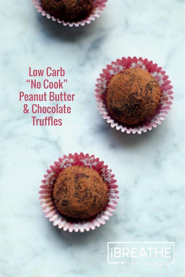 A low carb peanut butter truffle recipe from Mellissa Sevigny of I Breathe Im Hungry