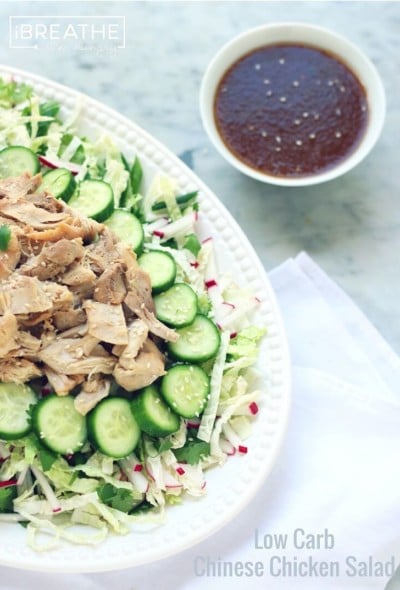 Take a break from pinning desserts and give this delicious Low Carb Chinese Chicken Salad a try!