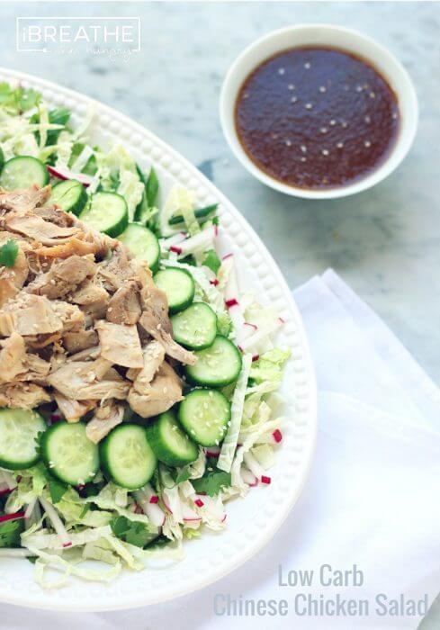 Take a break from pinning desserts and give this delicious Low Carb Chinese Chicken Salad a try! 