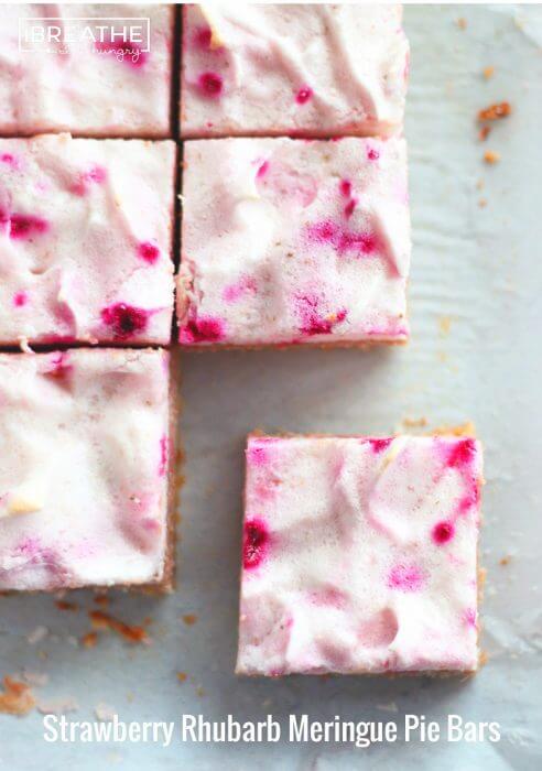 These Strawberry Rhubarb Meringue Pie Bars are not only delicious, they are also low carb and gluten free