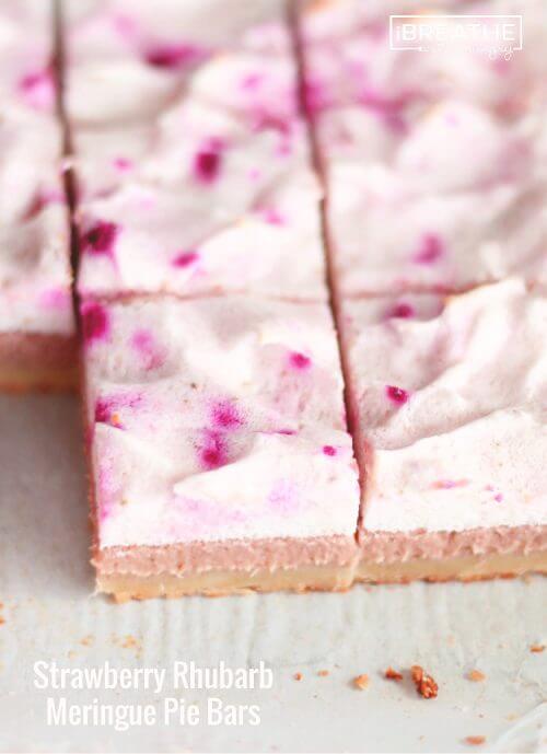 These Strawberry Rhubarb Meringue Pie Bars are not only delicious, they are also low carb and gluten free