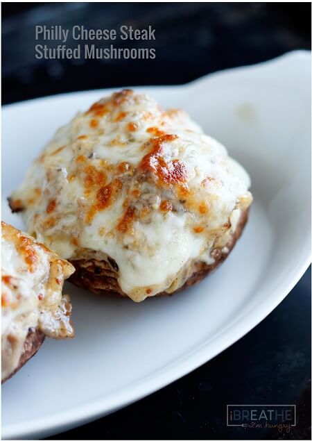 These delicious Philly Cheese Steak Stuffed Mushrooms will be a hit with the entire family! Low carb and gluten free too!