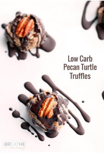 These delicious pecan turtle truffles come together in just minutes and are sugar free, low carb, and keto friendly!