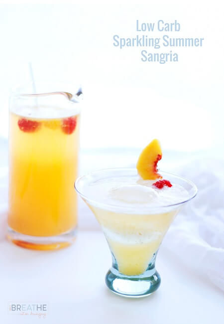 This refreshing low carb sangria recipe has all of the flavor of the real thing, without the sugar and carbs! Keto friendly at only 50 calories and 1 net carb per serving! Please drink responsibly!