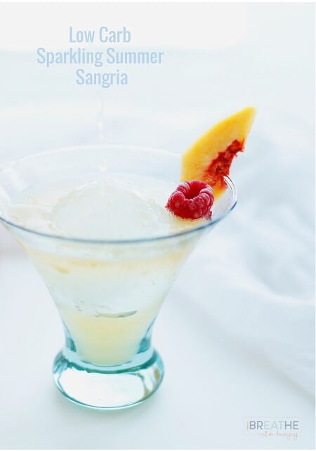 This refreshing low carb sangria recipe has all of the flavor of the real thing, without the sugar and carbs! Keto friendly at only 50 calories and 1 net carb per serving! Please drink responsibly!