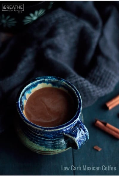 A low carb and sugar free Mexican coffee recipe that is loaded with cinnamon and cocoa!