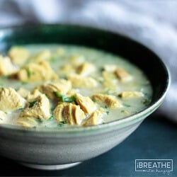 A delicious and easy low carb Mulligatawny soup from Mellissa Sevigny of I Breathe Im Hungry that is a perfect way to use up those turkey leftovers! Keto & Atkins friendly.