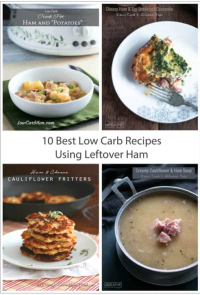 10 great low carb recipes for using up all that leftover ham! Gluten free and Paleo