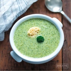 A low carb broccoli & cheddar soup recipe from Mellissa Sevigny of I Breathe Im Hungry