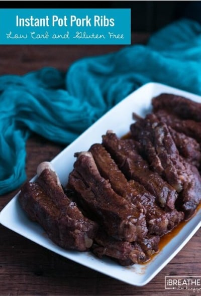 Make these low carb ribs in your Instant Pot or pressure cooker! Keto and Atkins friendly!