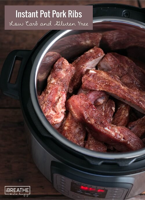 Layer your seasoned ribs in the Instant Pot