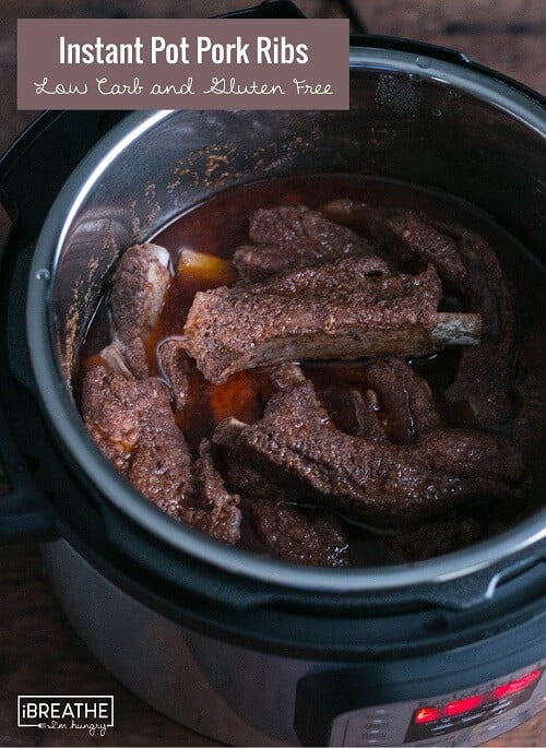 Make these delicious low carb ribs in your Instant Pot or pressure cooker in less than an hour!