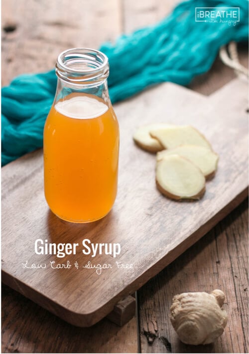 A versatile low carb ginger syrup that can be used for cocktails, teas, soups, curries and even baked goods! Sugar free.