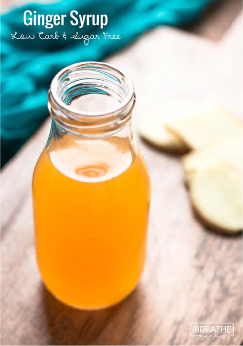 A versatile low carb ginger syrup that can be used in cocktails, teas, soups, curries and even baked goods! Sugar free.