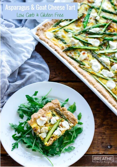 This delicious asparagus tart with pancetta, leeks and goat cheese is perfect for brunch!