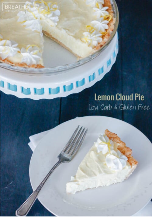 This delicious and refreshing lemon chiffon pie is perfect for any summer party! Gluten free and keto and Atkins friendly!