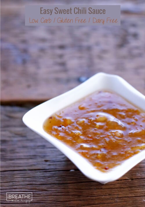 A delicious low carb sweet chili dipping sauce that is perfect for chicken or seafood!