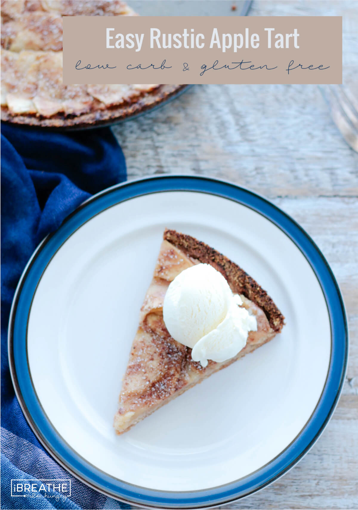 This easy rustic apple tart comes together in just minutes and will be a hit with the whole family! Low Carb and gluten free too!