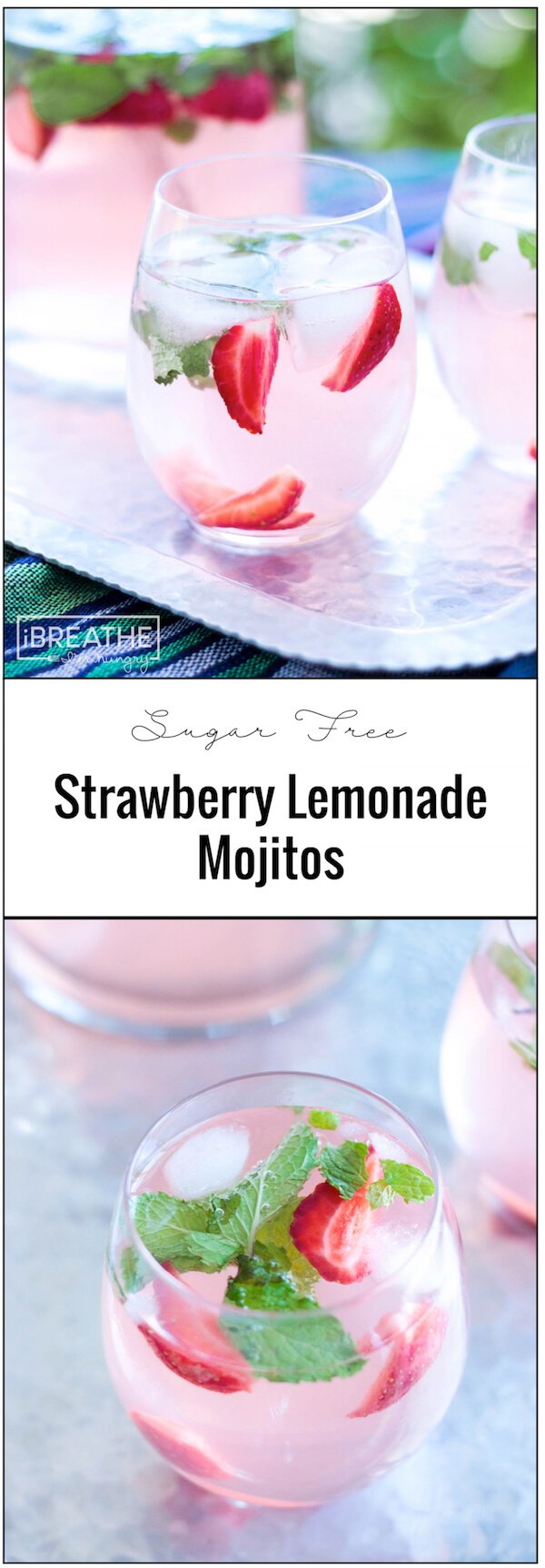 These easy and refreshing sugar free strawberry lemonade mojitos have been my go to keto cocktail all summer long!