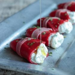 Low carb herbed goat cheese stuffed Piquillo peppers