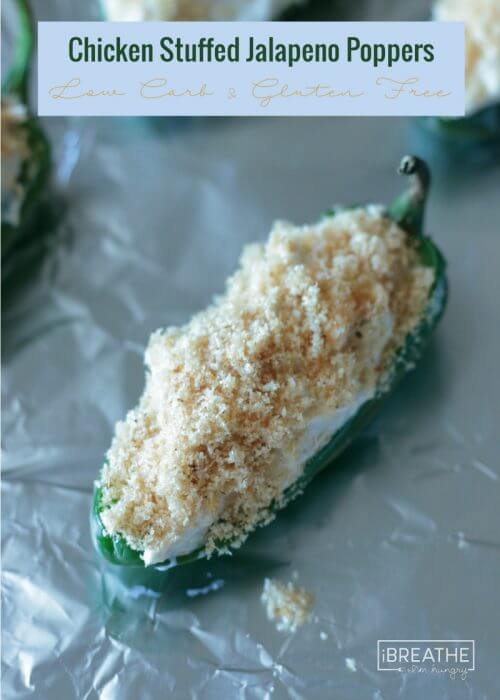 These low carb Chicken Stuffed Jalapeño Poppers are easy to make and baked, not fried. 