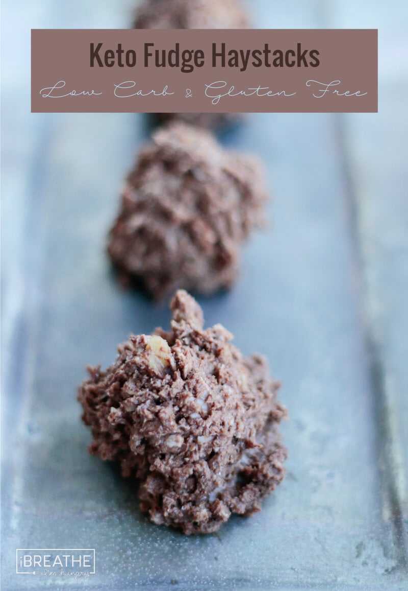 chocolate fudge haystacks cookies - keto no bake desserts
