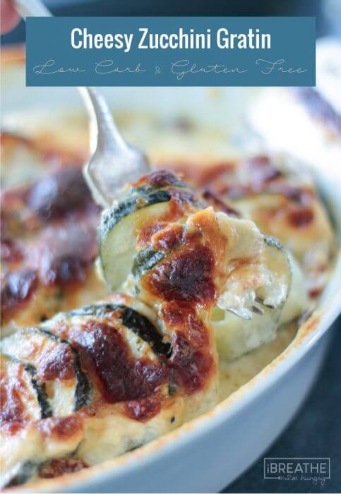 Easy Cheesy Zucchini Gratin - the perfect family friendly keto side dish recipe!