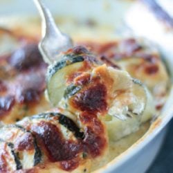 Easy Cheesy Zucchini Gratin - a low carb side dish recipe from mellissa Sevigny of I Breathe Im Hungry