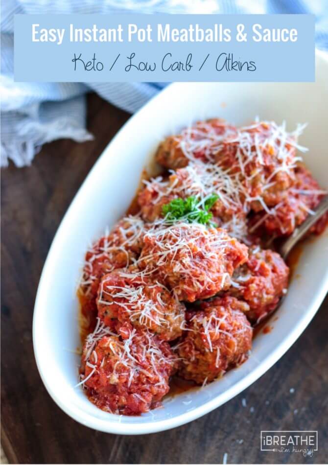 Easy Instant Pot Meatballs and Sauce - Low Carb and Gluten Free