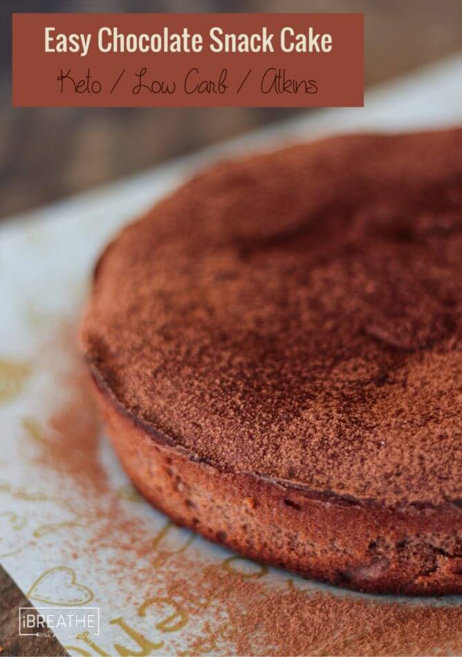 Made in the blender, this Easy Keto Chocolate Snack Cake is gluten free and low carb too!