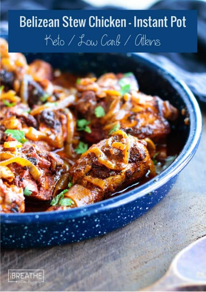This traditional Belizean Stewed Chicken is naturally low carb and economical too! Make it in your Instant Pot!