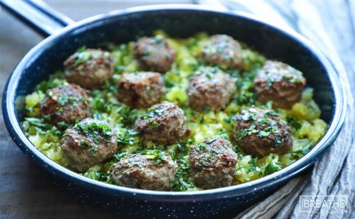 These Keto Lamb Meatballs with Mint Gremolata are tender and flavorful as well as Paleo and Whole 30 approved!