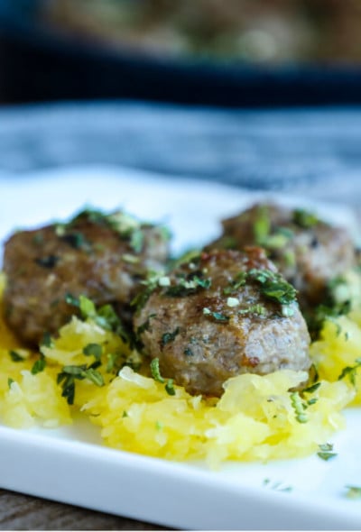 Low Carb Lamb Meatballs with Mint Gremolata - Paleo and Whole 30