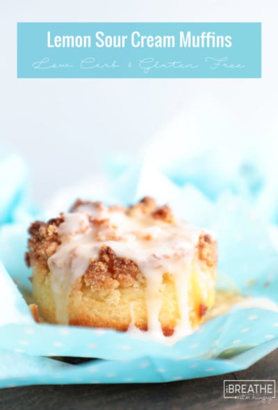 Celebrate Spring with these Keto Lemon Sour Cream Muffins! Low Carb & Atkins friendly!