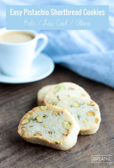 Easy Keto Pistachio Shortbread Cookies - coffee's new BFF!